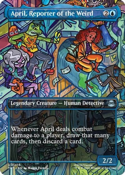 April Reporter of the Weird Borderless Teenage Mutant Ninja Turtles Magic card