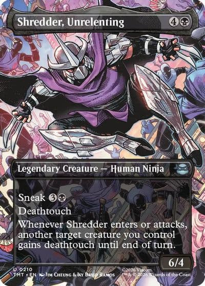 Shredder Unrelenting Borderless Teenage Mutant Ninja Turtles Magic card