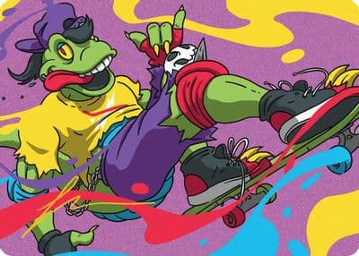 Mondo Gecko Art Card Gold Stamped Signature Art Series: Teenage Mutant Ninja Turtles Magic card