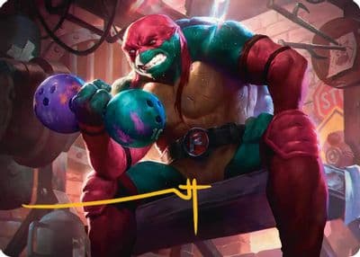 Raphael Tough Turtle Art Card Gold Stamped Signature Art Series: Teenage Mutant Ninja Turtles Magic card