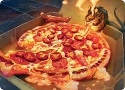Spicy Oatmeal Pizza Art Card Art Series: Teenage Mutant Ninja Turtles Magic card