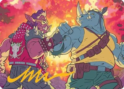 Bebop and Rocksteady Art Card Gold Stamped Signature Art Series: Teenage Mutant Ninja Turtles Magic card