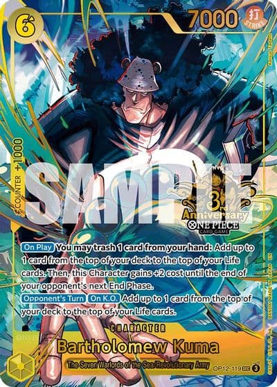 Bartholomew Kuma Japanese Version 3rd Anniversary Set One Piece Promotion Cards One Piece card