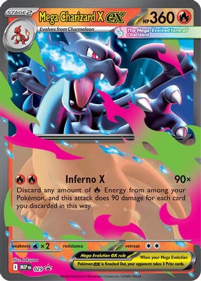 Mega Charizard X ex - 029 ME: Mega Evolution Promo Pokemon card