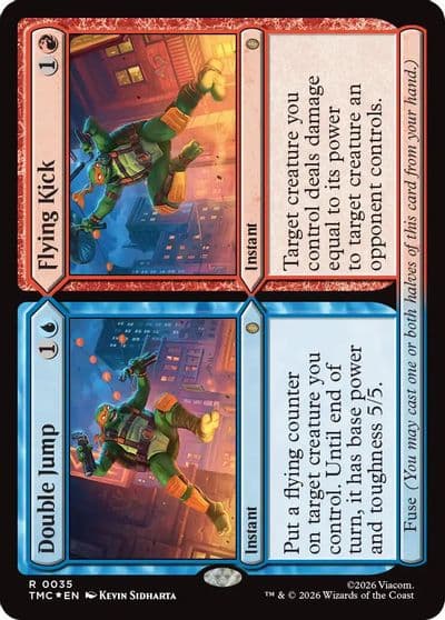 Double Jump Flying Kick Surge Foil Commander: Teenage Mutant Ninja Turtles Magic card