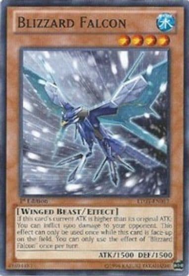 Blizzard Falcon Lord of the Tachyon Galaxy Yu-Gi-Oh! card