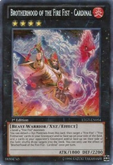 Brotherhood of the Fire Fist Cardinal Lord of the Tachyon Galaxy Yu-Gi-Oh! card