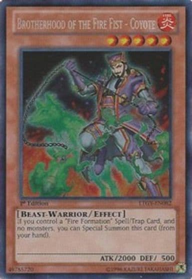 Brotherhood of the Fire Fist Coyote Lord of the Tachyon Galaxy Yu-Gi-Oh! card