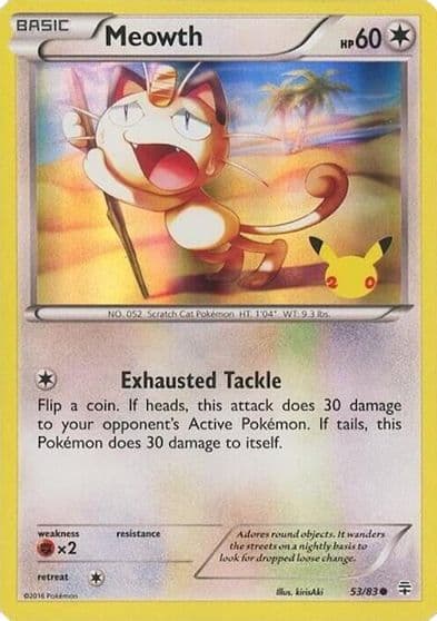 Meowth (20th Anniversary) Miscellaneous Cards & Products Pokemon card