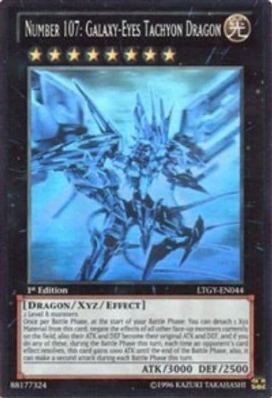 Number 107 Galaxy Eyes Tachyon Dragon Ghost Rare Lord of the Tachyon Galaxy Yu-Gi-Oh! card