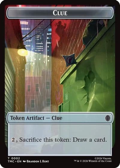 Clue Rat Double Sided Token Commander: Teenage Mutant Ninja Turtles Magic card