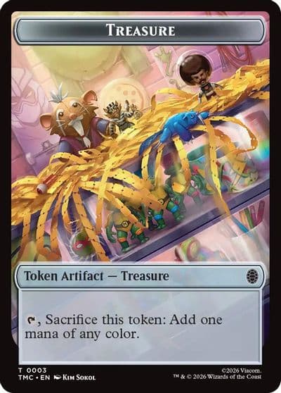 Treasure Ninja Double Sided Token Commander: Teenage Mutant Ninja Turtles Magic card