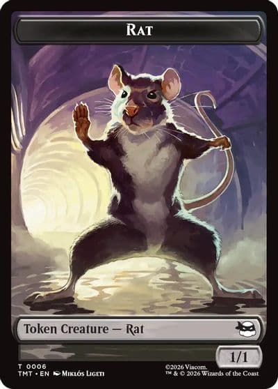 Rat Food Double Sided Token Teenage Mutant Ninja Turtles Magic card