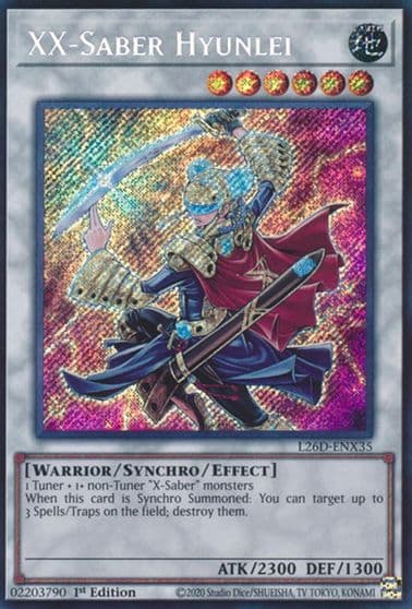 XX Saber Hyunlei Secret Rare Legendary Modern Decks 2026 Yu-Gi-Oh! card