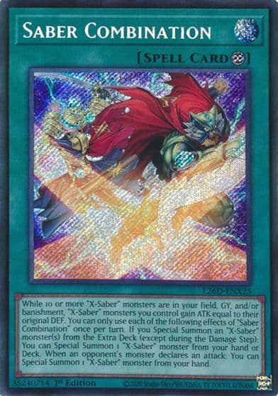 Saber Combination Secret Rare Legendary Modern Decks 2026 Yu-Gi-Oh! card
