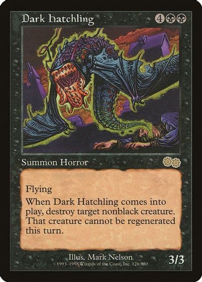 Dark Hatchling Urza's Saga Magic card