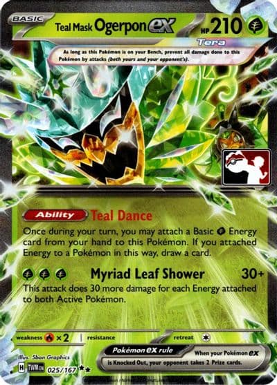 Teal Mask Ogerpon ex (Prize Pack Series 7) Prize Pack Series Cards Pokemon card