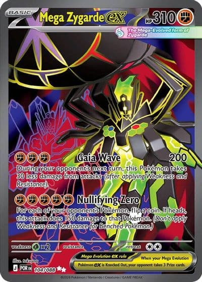 Mega Zygarde ex ME03: Perfect Order Pokemon card
