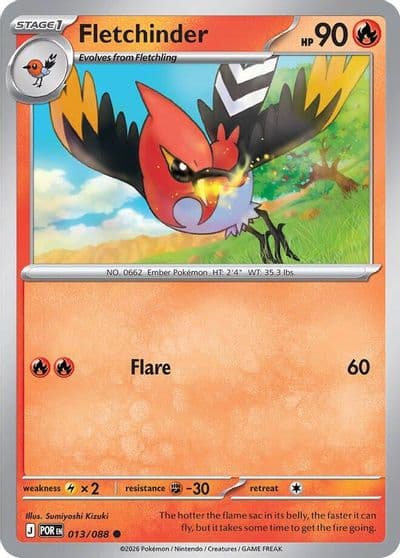 Fletchinder ME03: Perfect Order Pokemon card