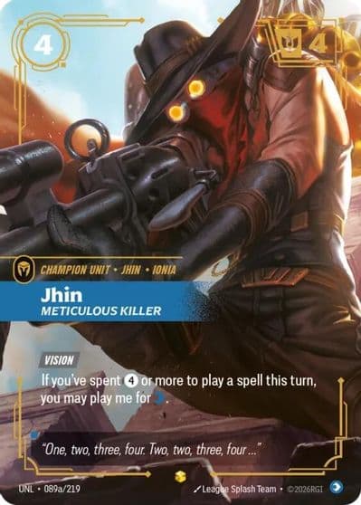 Jhin Meticulous Killer Alternate Art Unleashed Riftbound card