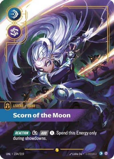 Diana Scorn of the Moon Overnumbered Unleashed Riftbound card