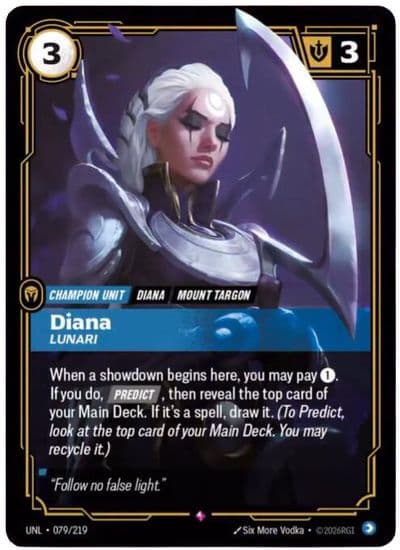 Diana Lunari Unleashed Riftbound card