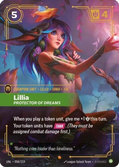 Lillia Protector of Dreams Unleashed Riftbound card