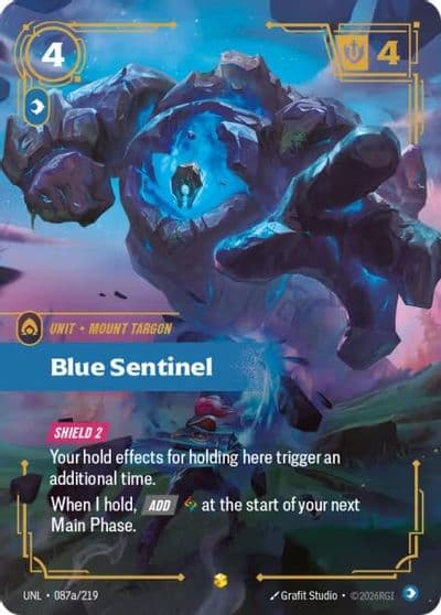 Blue Sentinel Alternate Art Unleashed Riftbound card