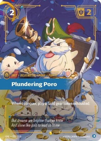 Plundering Poro Overnumbered Unleashed Riftbound card