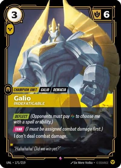 Galio Indefatigable Unleashed Riftbound card