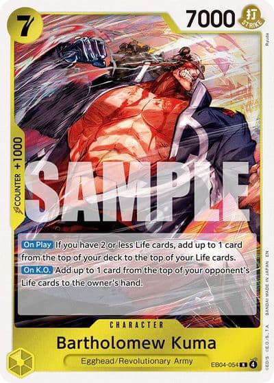 Bartholomew Kuma EB04 054 Adventure on Kami's Island One Piece card