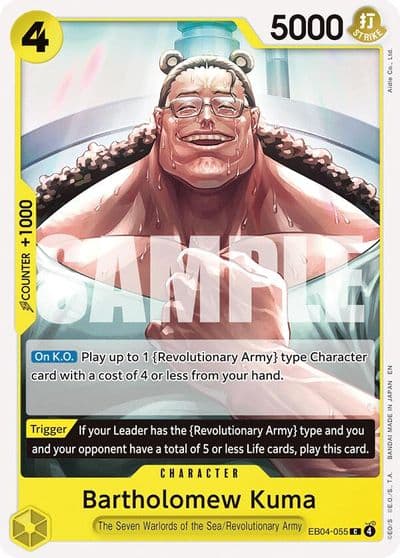 Bartholomew Kuma EB04 055 Adventure on Kami's Island One Piece card