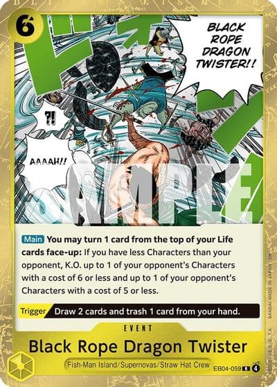 Black Rope Dragon Twister Adventure on Kami's Island One Piece card