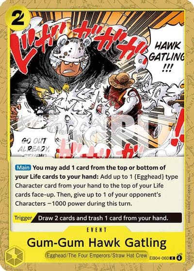Gum Gum Hawk Gatling Adventure on Kami's Island One Piece card