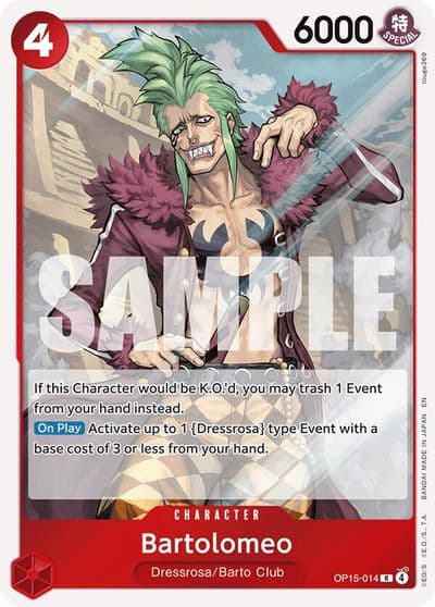 Bartolomeo Adventure on Kami's Island One Piece card