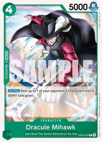Dracule Mihawk Adventure on Kami's Island One Piece card