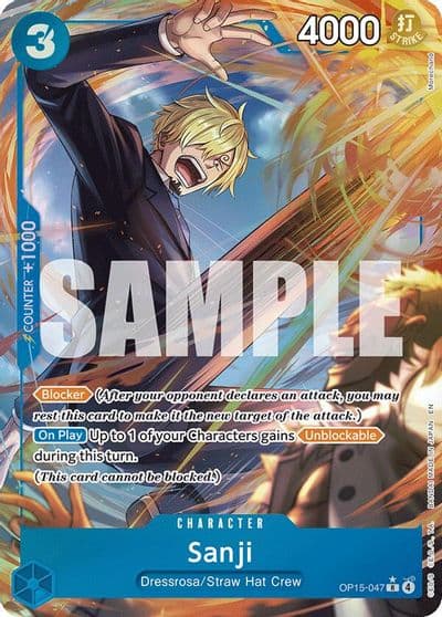 Sanji OP15 047 Alternate Art Adventure on Kami's Island One Piece card