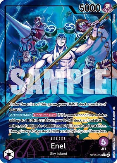 Enel OP15 058 Alternate Art Adventure on Kami's Island One Piece card