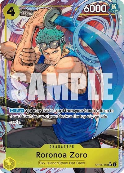 Roronoa Zoro OP15 113 Alternate Art Adventure on Kami's Island One Piece card