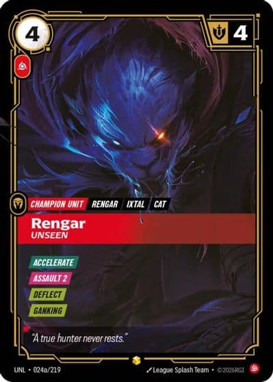 Rengar Unseen Alternate Art Unleashed Riftbound card