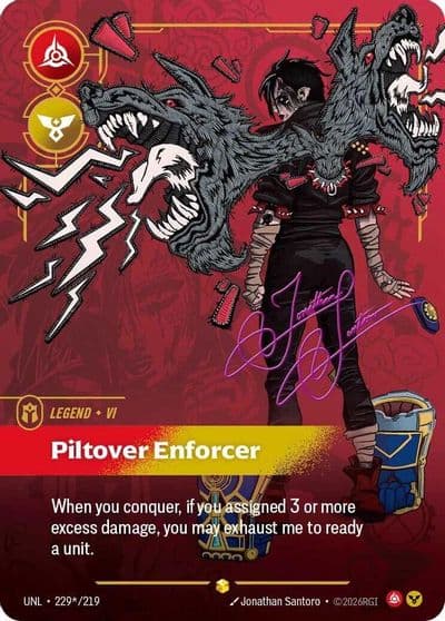 Vi Piltover Enforcer Signature Unleashed Riftbound card