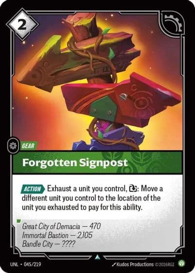 Forgotten Signpost Unleashed Riftbound card