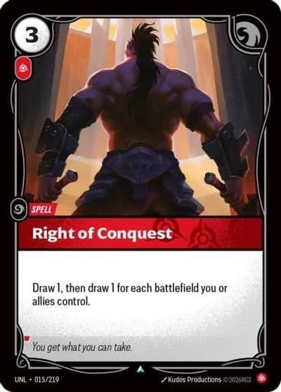 Right of Conquest Unleashed Riftbound card