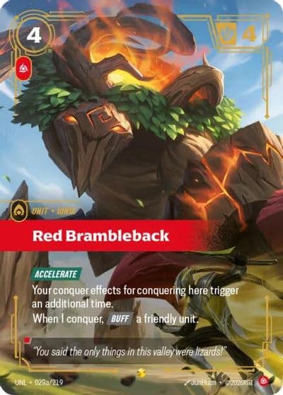 Red Brambleback Alternate Art Unleashed Riftbound card