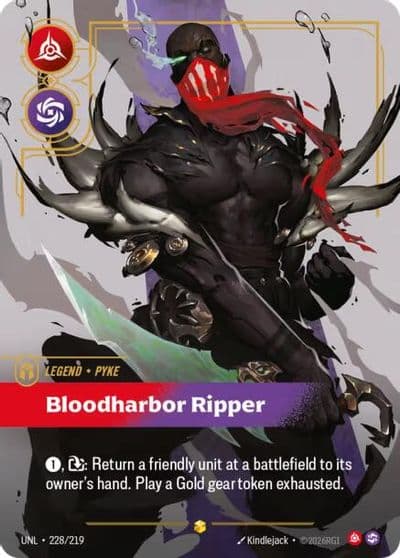 Pyke Bloodharbor Ripper Overnumbered Unleashed Riftbound card