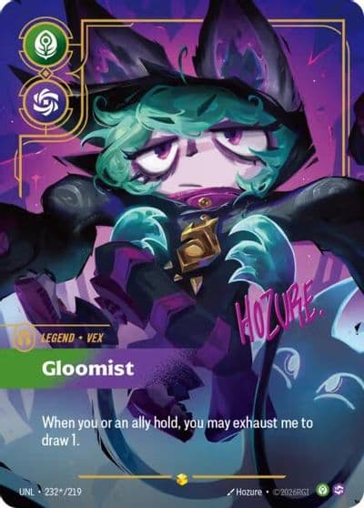 Vex Gloomist Signature Unleashed Riftbound card