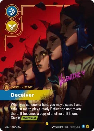 LeBlanc Deceiver Signature Unleashed Riftbound card