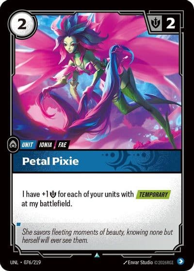 Petal Pixie Unleashed Riftbound card