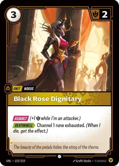 Black Rose Dignitary Unleashed Riftbound card