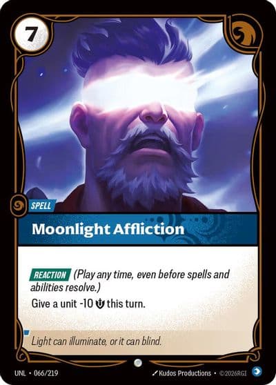 Moonlight Affliction Unleashed Riftbound card